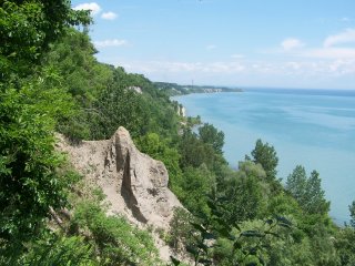 (bluffs and lake)